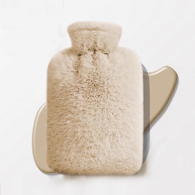 Large Portable Explosion-Proof Hot Water Bottle with Thickened Hand Warmer and Imitation Rabbit Fur