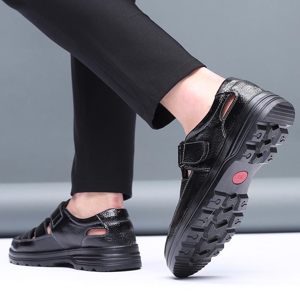 Summer Men's Leather Sandals Breathable High-end Cowhide Leather Shoes Fashionable and Comfortable Non-slip Sandals Men Shoes
