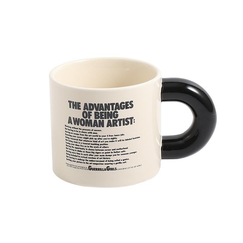 Женская artist керамическая чашка креативная кофейная чашка для девочек молочная чашка офисная простая кружка-сувенир ins 350ml