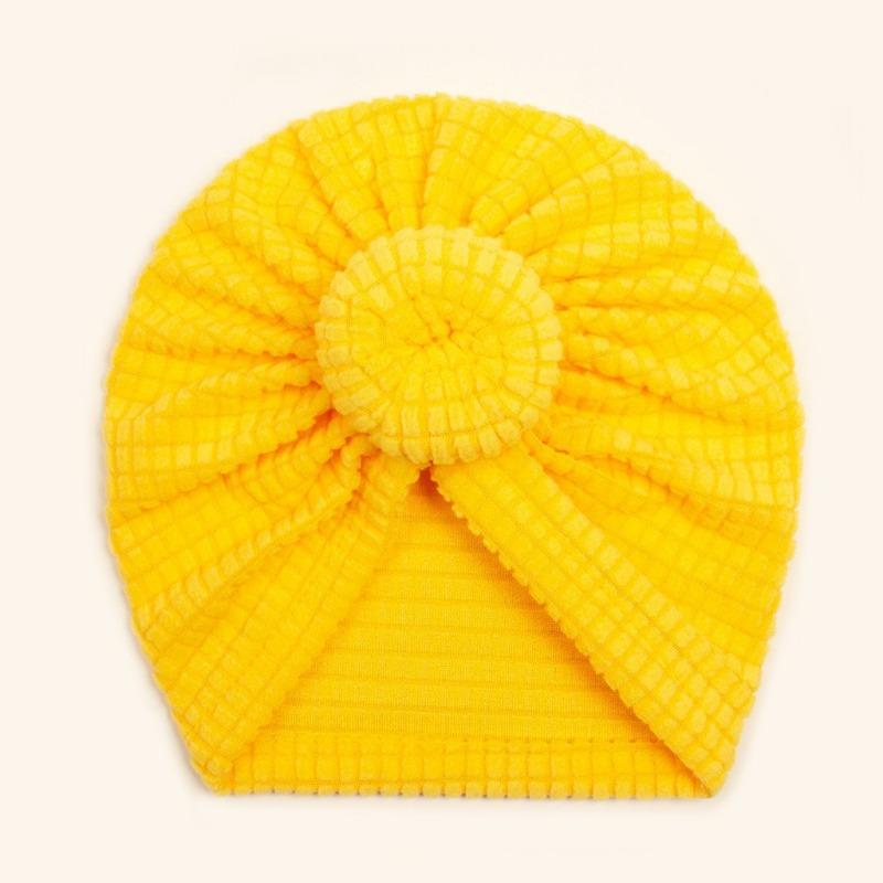 New Baby Solid Color Donut Headscarf Hat, Children's Soft Elastic Pullover Hat, Autumn and Winter Baby Hat