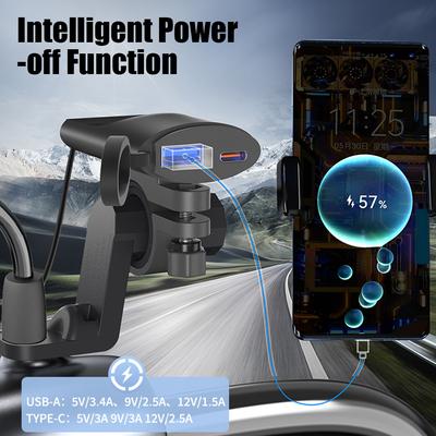 24V 12V USB nabíječky Motocyklový napájecí adaptér 30W QC 3.0 USB Type-C Porty Zásuvka Elektrický vodotěsný kryt Příslušenství pro motocykly