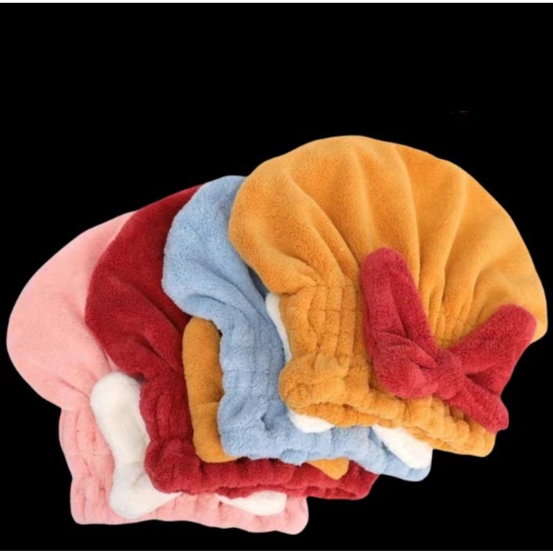 Dry Hair Cap, Quick-drying Women's Pullover, Cute Bow, Super Absorbent Bath Cap, Adult Dry Hair Towel, No Shedding