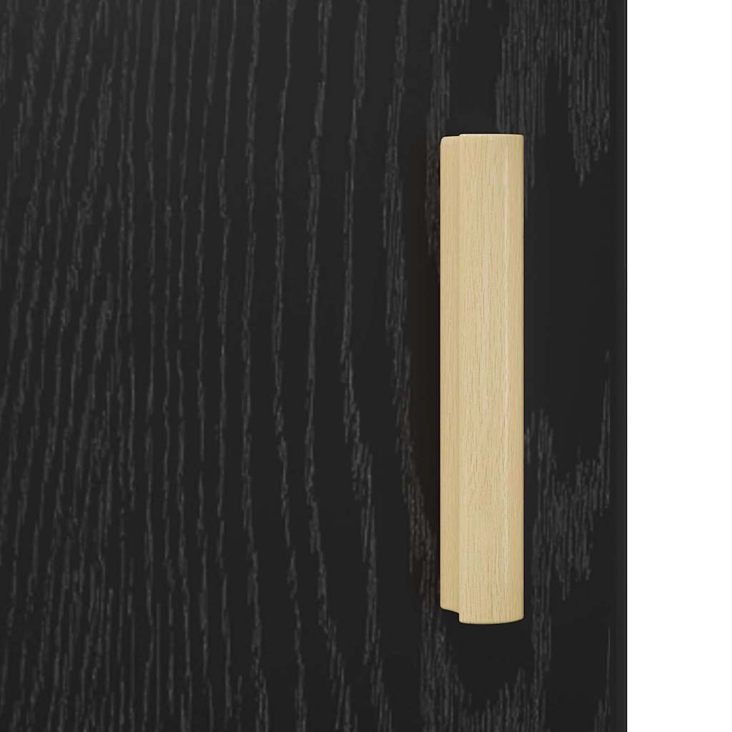 Sideboard in Black Oak Look 70 x 34 x 90 cm Engineered Wood