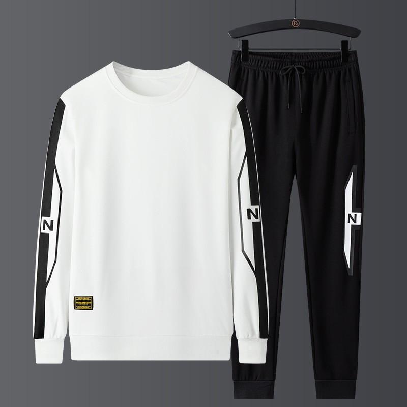 Men's Trendy Plus Size Sports Suit: Hooded Sweatshirt & Pants (L-8XL) for Spring/Autumn