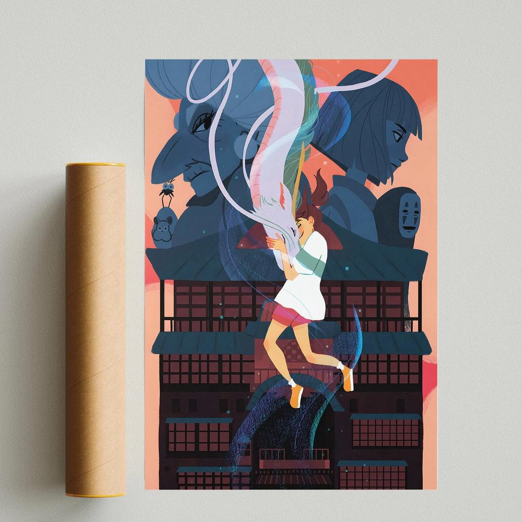 Pop Anime Figure Miyazaki Hayao/Patlabor/Totoro Manga Poster Aesthetic Wall Art Home Kids Kawaii Room Decor Vintage Canvas Print