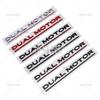 Car Styling 3D Dual Motor ABS Adhesive Emblem Rear Trunk Badge Sticker Body Decal for Tesla Model 3 Model S Models Y Model X