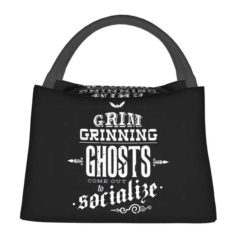 Benutzerdefinierte Haunted Mansion Stretching Lunchtaschen Damen Thermokühltasche Isolierte Lunchbox für Arbeit Picknick oder Reise