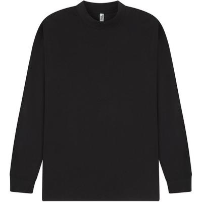 Unisex Adult Combed Ringspun Cotton Extended Neckline Oversized Long-Sleeved T-Shirt