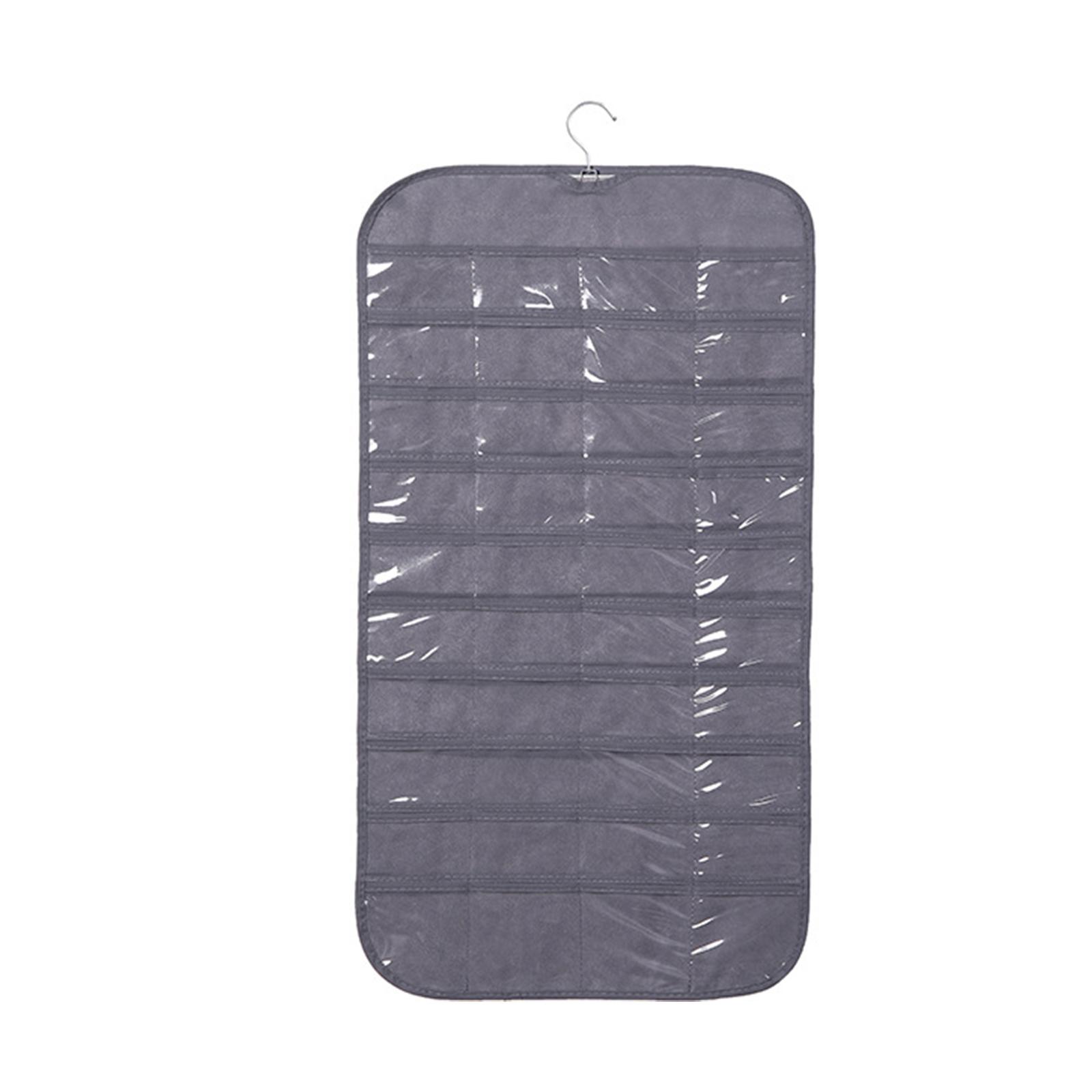 

Hanging Jewelry Storage Bag Double-sided 80-pocket Jewelry Chain Storage Bag Non-woven Fabric Jewelry Storage Rack серый