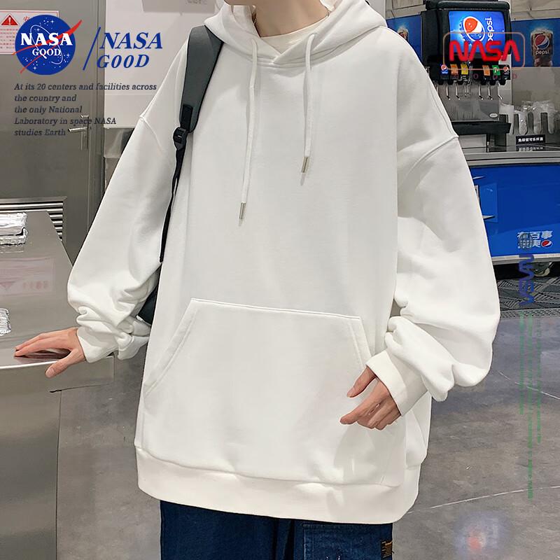 NASA GOOD Men's Solid Color Hooded Sweatshirt
