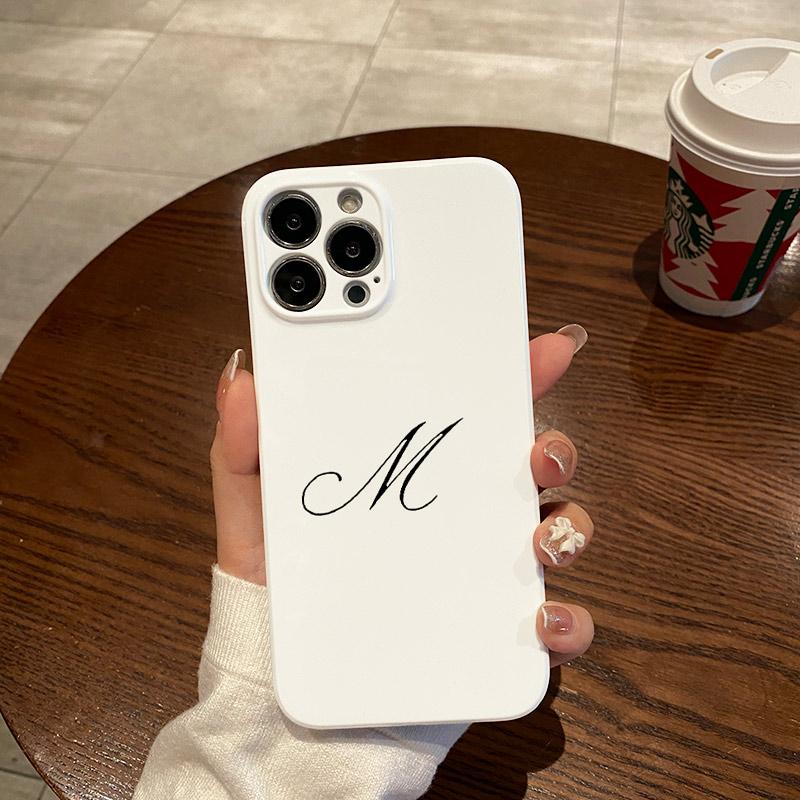 Luxury Letter M Glossy Film Hard PC Phone Case for Oppo A6 A5 A78 A3 A3X A60 A74 A38 A58 A96 A57 A76 A36 A17 A16e A55 Pro 4G 5G