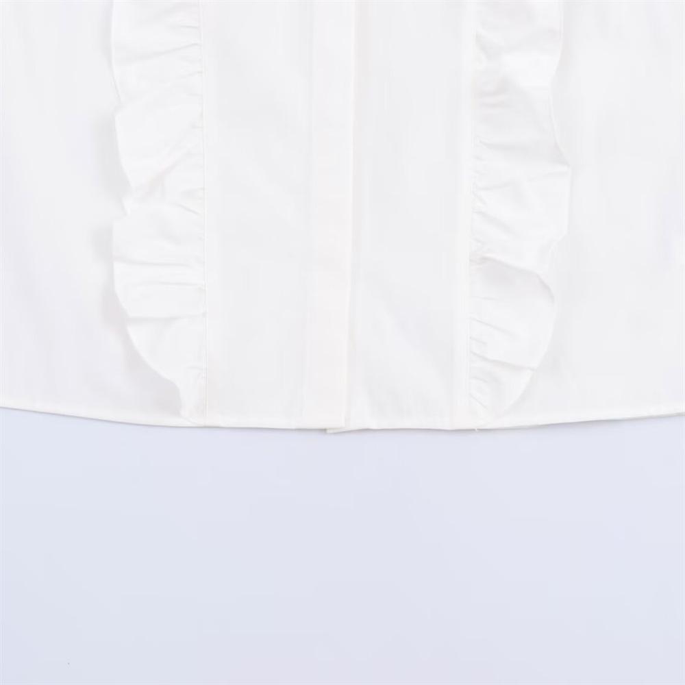 Winter 2025 European & American Style Beaded Lapel Poplin Shirt