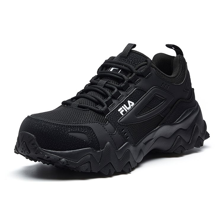 FILA Oakmont Fabric Synthetic Leather Lace-Up Durable Low-Top Dad Sneakers Men sneakers Black F12M031111FBK