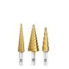 3Pcs 5 Drilling Power with This Titanium Coated HSS Step Drill Bit Set Perfect for Wood Meta Hardware Selection Pagoda Diamond