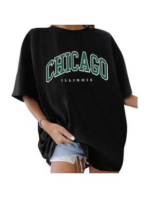ORANDESIGNE Wounisex's Oversized Graphic Print Short Sleeve Tunic Tops Crew Neck Casual Drop Shoulder T Shirts