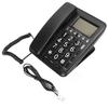 Corded Telephone Caller ID Full Hands Free Fixed Landline with Blue Screen for Home Office Black