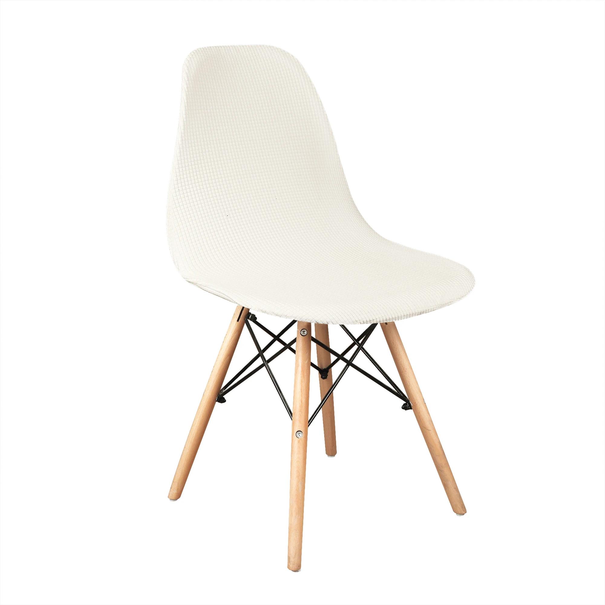 

Жаккардовый чехол на кресло-ракушку с короткой спинкой, чехлы на скандинавские стулья, регулируемые чехлы на сиденья для столовой, для бара, вечеринки, свадьбы, отеля 1 PC слоновая кость