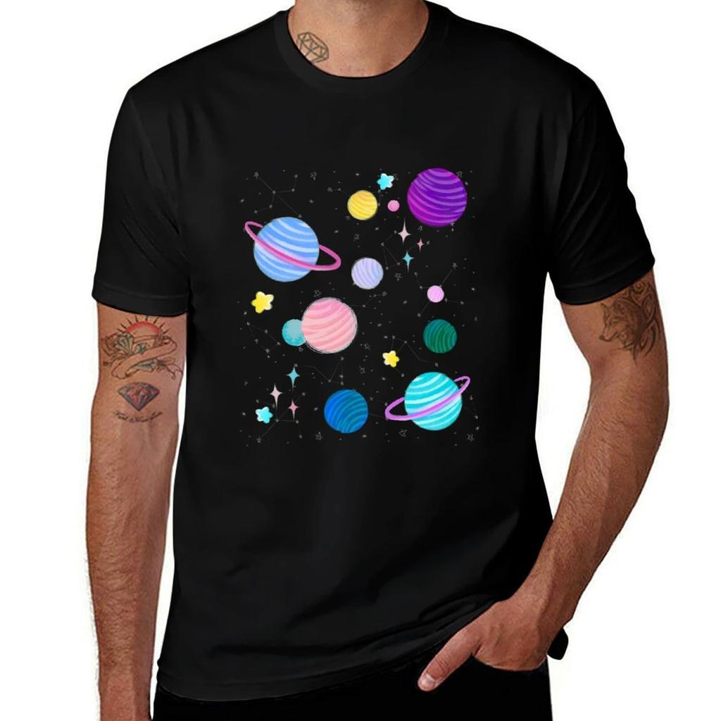 Outer Space Galaxy Pattern Tshirt Work Utility Casual Tee Shirt