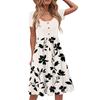 Fashion Women Summer Vintage Floral Dress Elegant Short Sleeve Midi Dress
