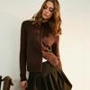 Single-breasted Knitted Cardigan Women's Autumn and Winter New High-end Long-sleeved Top Thickened Soft Waxy Lapel Sweater Jacket