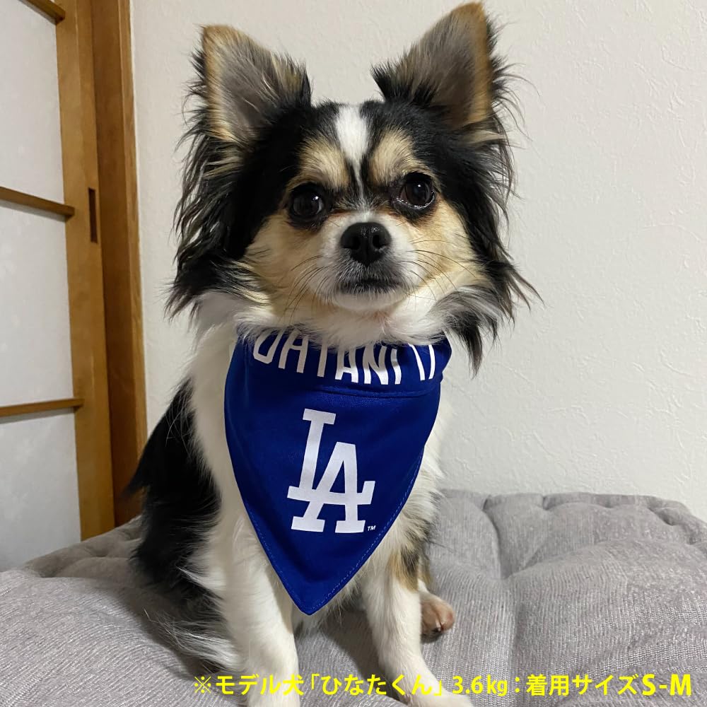 Official MLB Los Angeles Dodgers Shohei Ohtani Reversible Bandana for Dogs, Sizes S-M, Pets