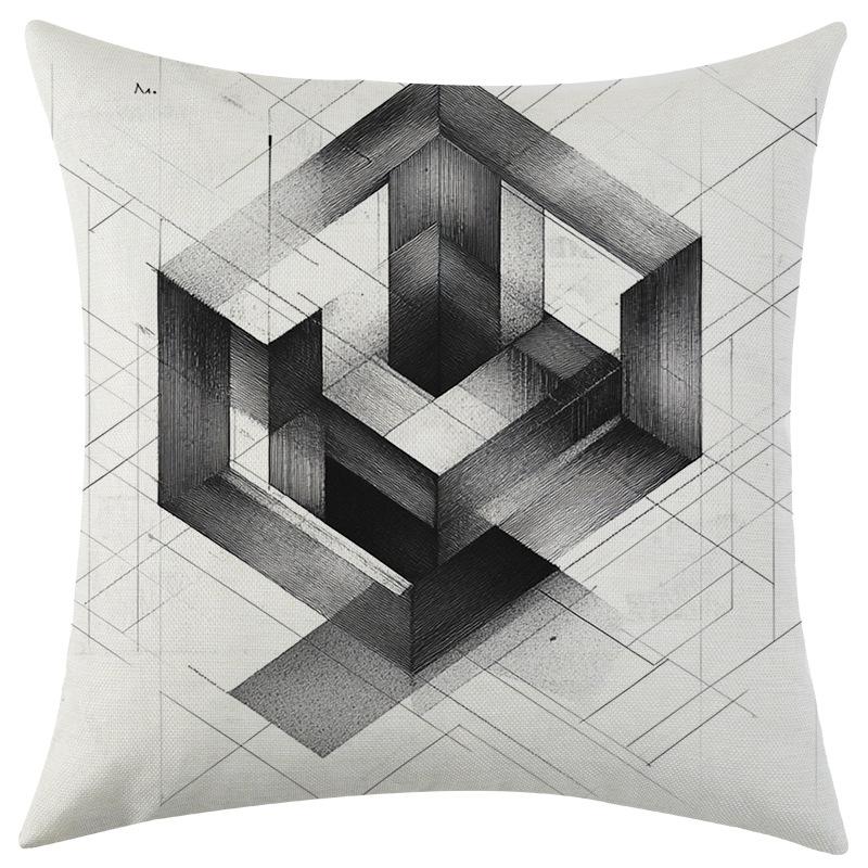 New Maze Blank Checkered Linen Pillowcase Jit Car Sofa Lumbar Pillow Cushion