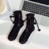 Coral fleece women's socks thickened warm love strap sleep socks autumn and winter home leisure cute medium tube socks