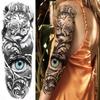 1 Sheet Full Arm Sleeve Temporary Tattoos For Women Girls Fake Flower Compass Peony Rose Tattoo Sticker Sexy Body Art Painting