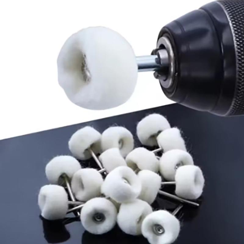10Pcs Mini Wool Polishing Head 3Mm Shank Buffing Wheel Polish Brush Drill Rotary Abrasive Brush Hand Grinding Buffing Tools