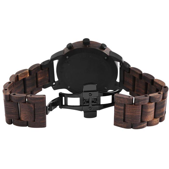 Montre - Extended - Bicolore noir et marron - Bracelet bois et acier - Mouvement quartz VD53