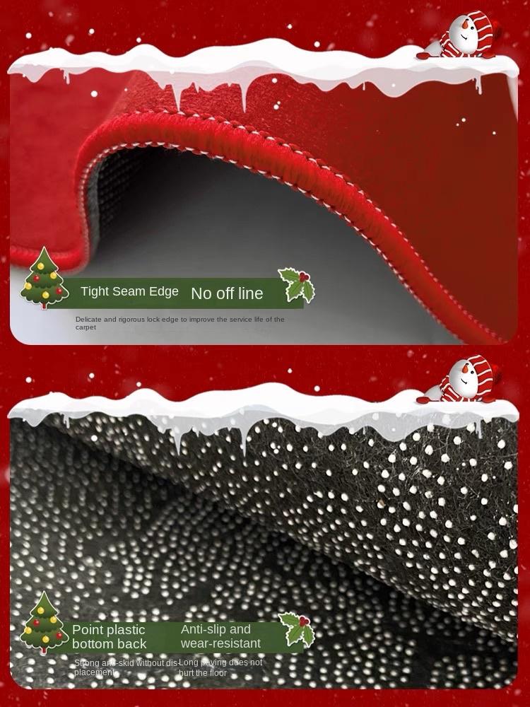 Christmas Themed Carpet Round Living Room Bedroom Non-Slip Decorative Mat Rectangular Entrance Can Be Tailored Floor Mat