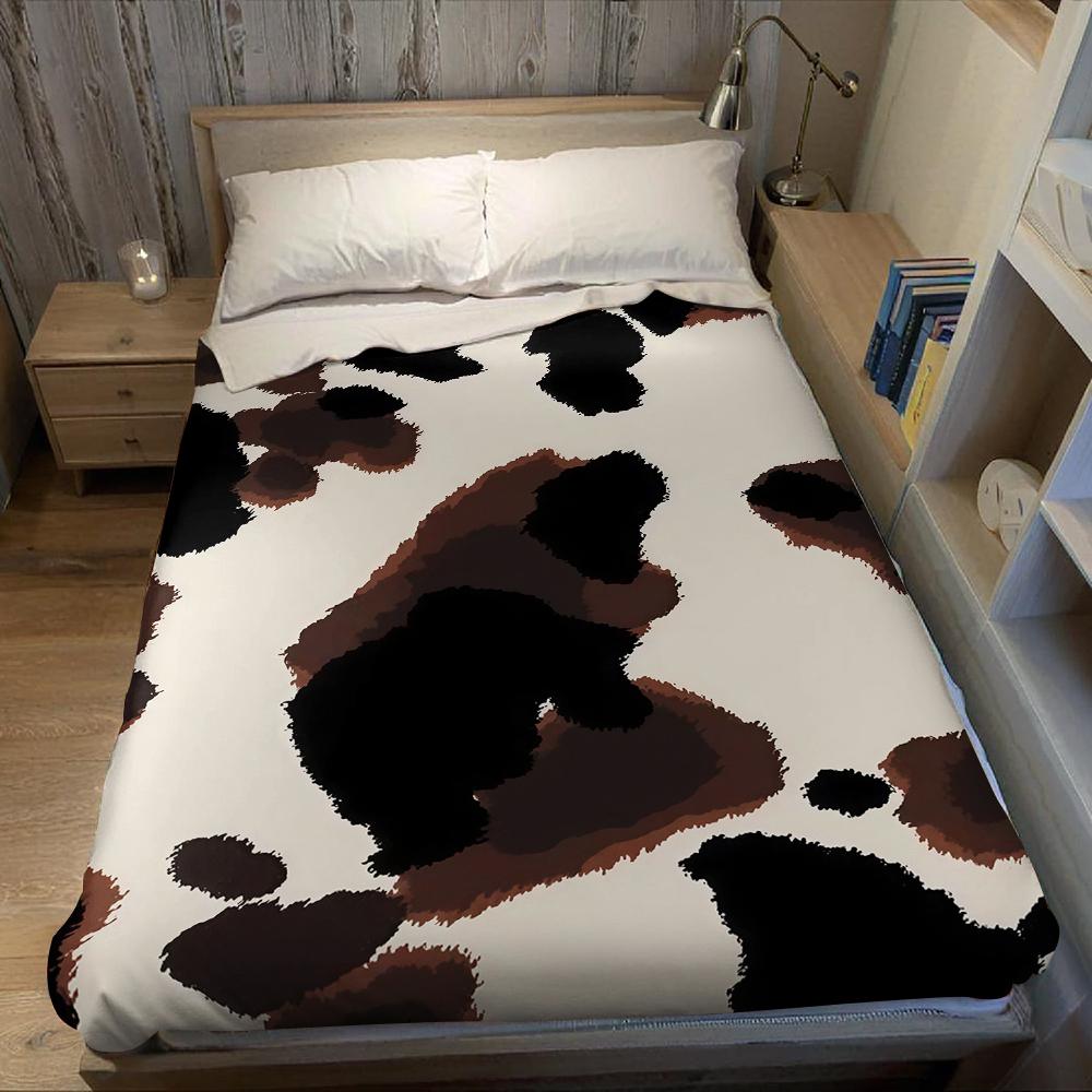 Creme-Kuhfell-Flanell-Decke Warm Weich Halloween Weihnachten Sofa Warm Gemütlich Dekorative Deko Geschenk für Alle Jahreszeiten