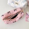 New Korean Bow Makeup Bags Woman Cosmetic Bag Portable Toiletry Bag Student Stationery Bag Pencil Case Makeup Brushes Organizer