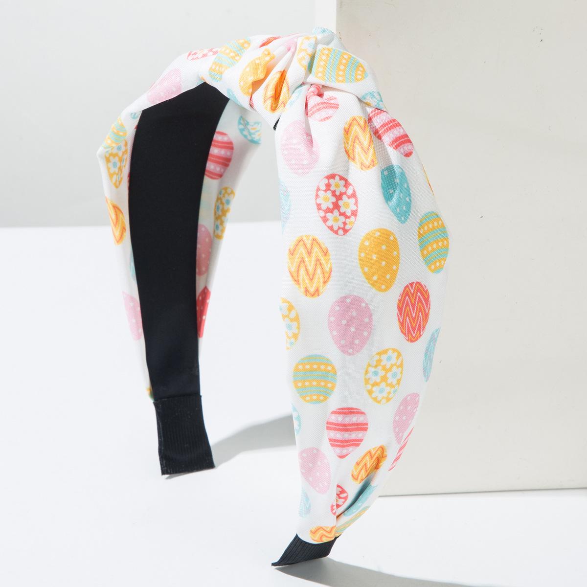 

Пасхальный ободок для головы Тканевый с принтом кролика Узел Простой ободок Маленький свежий Праздничный аксессуар для волос One Size розовый/белый