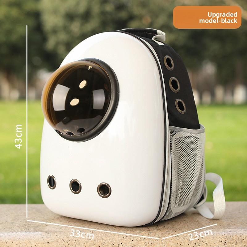 Tragbare transparente Katzentasche für Haustiere zum Ausgehen, atmungsaktive Doppelschulter-Katzentasche für Katzen, Haustiertasche mit großer Kapazität und Seitenöffnung