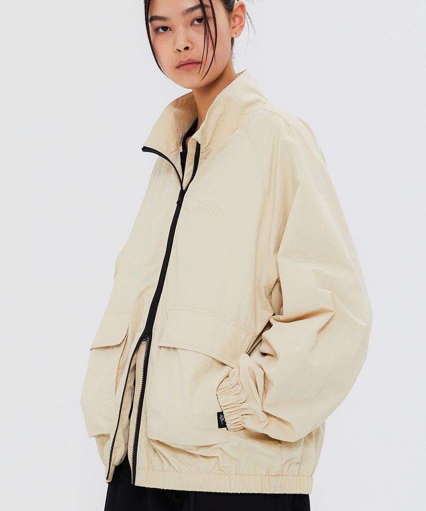 Kulte Script Embroidery Blouson Jacket Beige