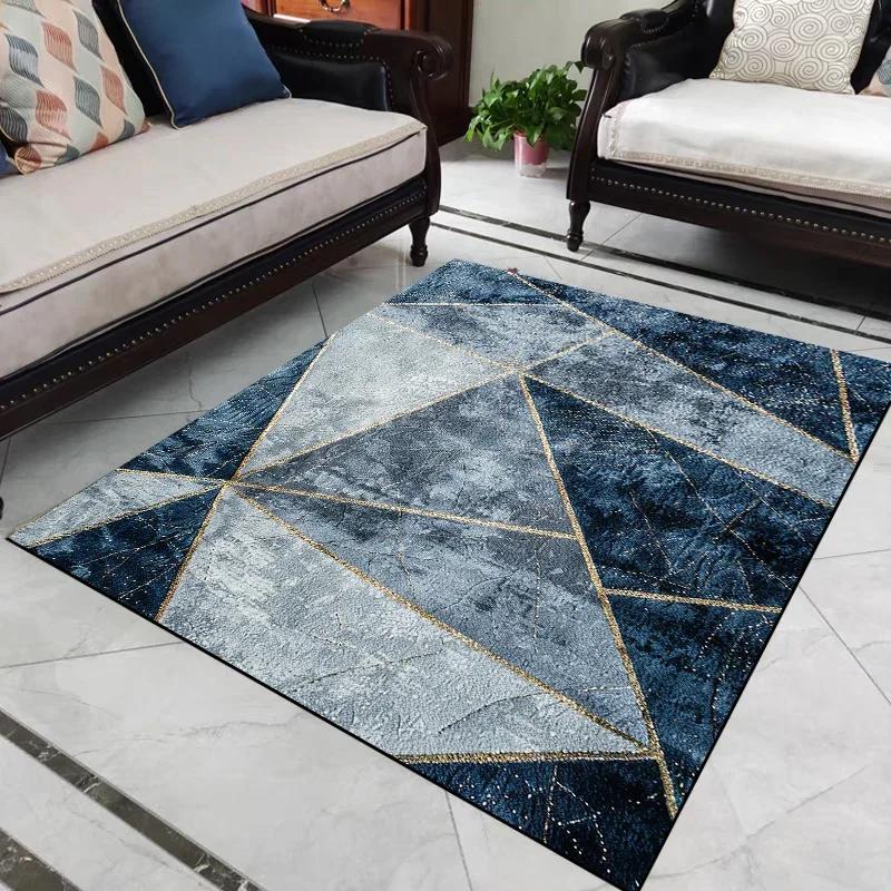 Light Luxury Geometry Carpets Modern Living Room Large Area Rugs Home Sofa Chair Side Soft Mat Room Decor Doorway Hallway Carpet