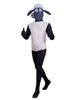 Shaun Sheep Cosplay Costume Plush Fitted Jumpsuit Black Body Halloween Cartoon Stage Performance Suit