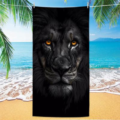 Tiger Beach Towel Microfiber Digital Print Bath Towel Bold Tiger Design Sun Protection Shawl Extra Large Towel for C