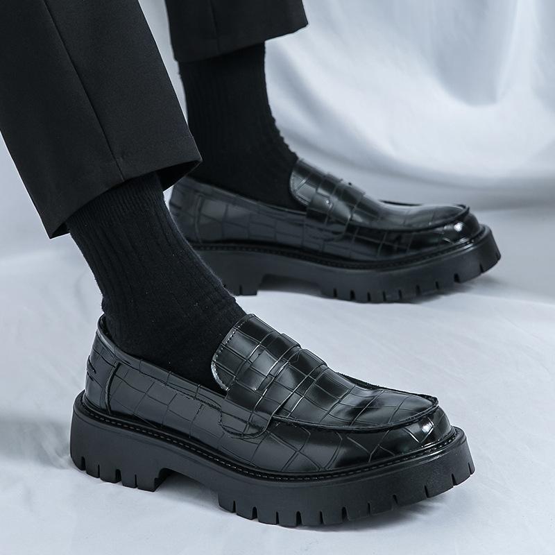 Retro Fashion Trend Foot Lazy Shoes Spring New Leather Surface Thick Sole Heightening Shoes Outdoor Casual Leather Shoes