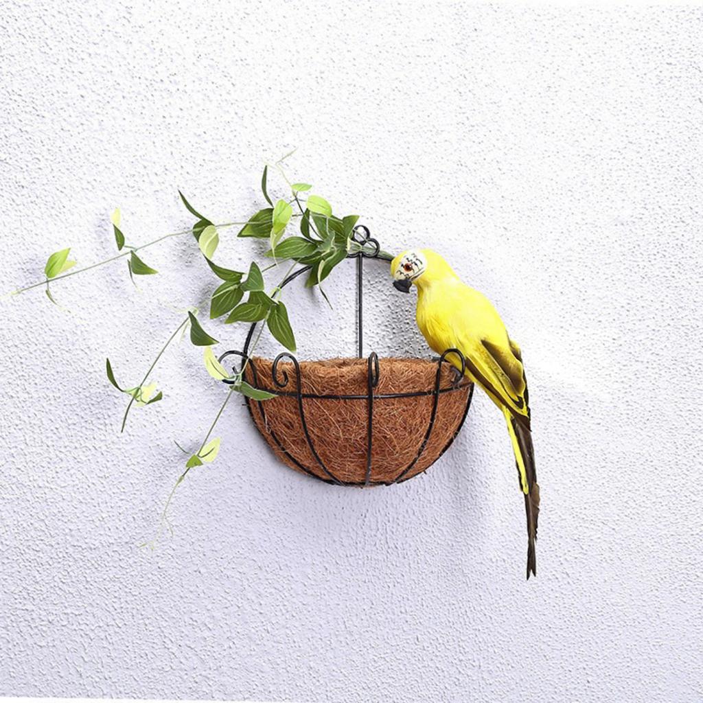 Realistic Parrot Figurine Garden Decoration Artificial Bird Ornament Feathered Craft for Indoor Outdoor Use Patio Yard Decor