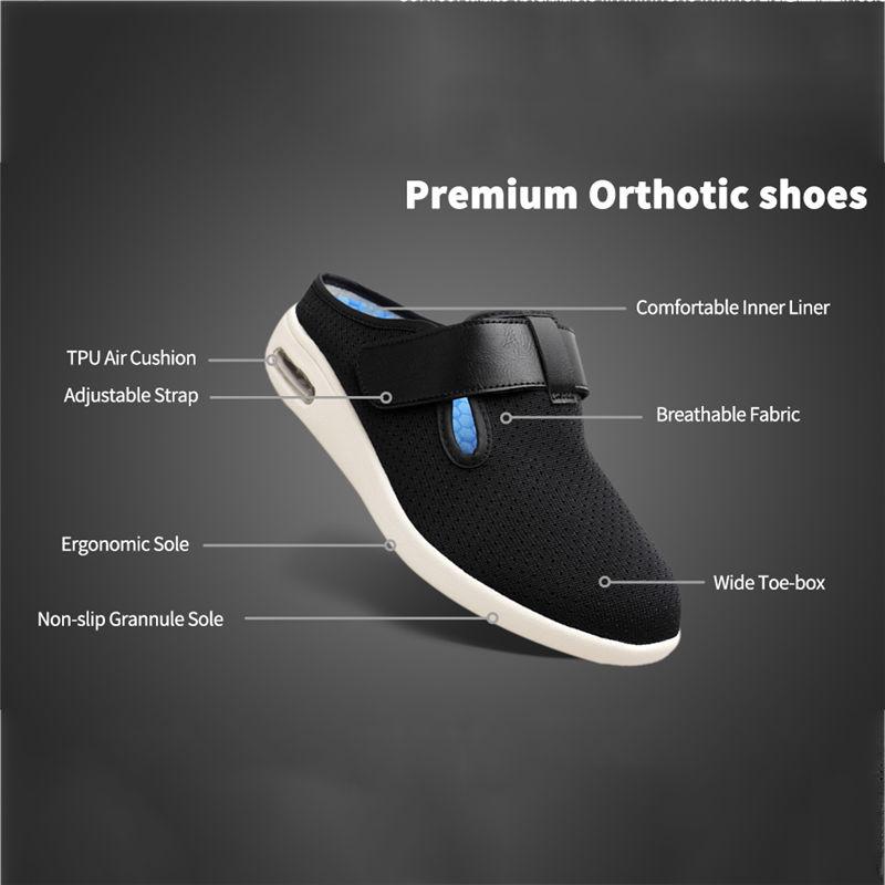 Buy Men Diabetic Flat Slide Slip on Slippers Adjustable Edema Extra