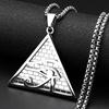 Egypt Pyramid Eye of Horus Pendant Necklace for Women Men Stainless Steel Gold Color Ancient Egyptian Amulet Gift Jewelry