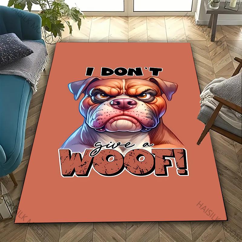 Bulldog Large Area Print Carpet Non-Slip Soft Rug Indoor Floor Mat Decorative Washable Rug for Teens Adult Gifts