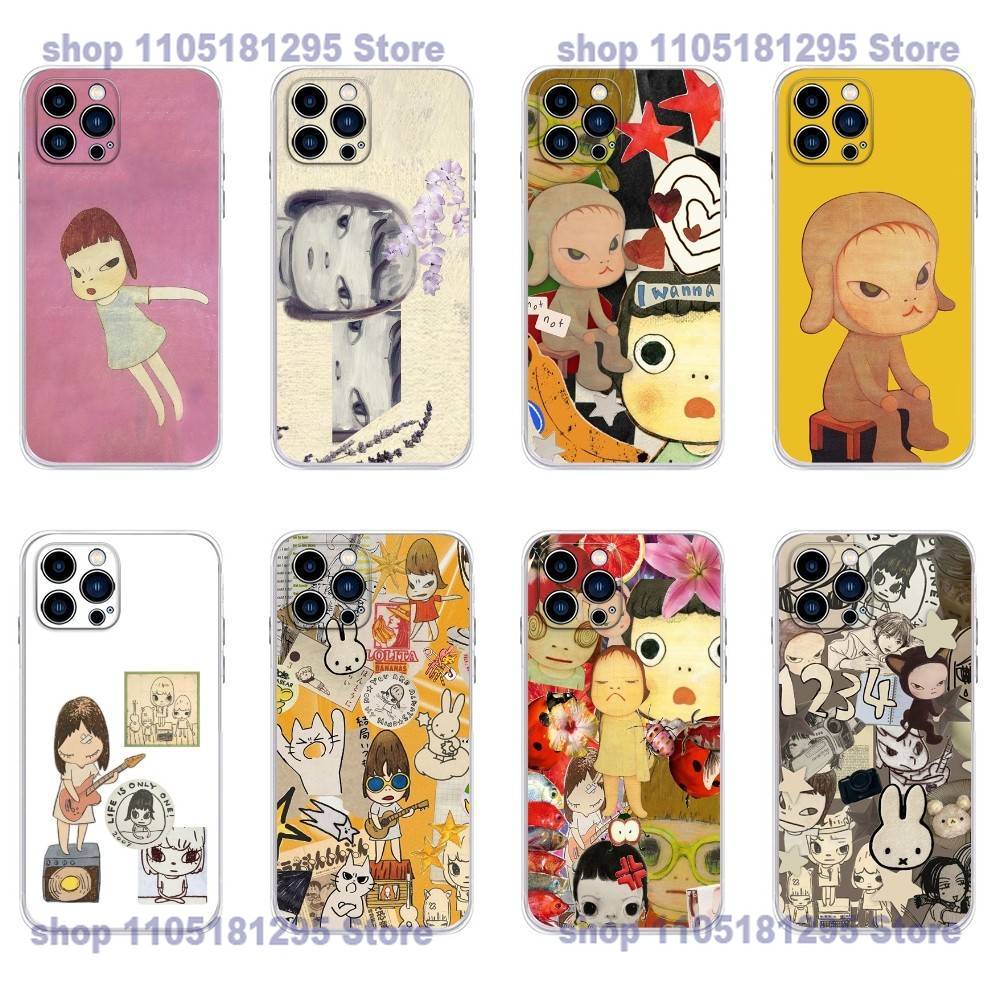 Cute Y-Yoshitomo Nara Phone Case For iPhone 17,16,15,14,13,12,11 X,Plus,Pro,Max,XR,Plus,E,Mini Transparent Soft Cover