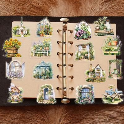 50 Gartenhaus Sticker Pack Wasserdicht Transparentes PET Handbuch Material Dekoration Gitarre Laptop DIY Aufkleber