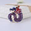 Blucome Enamel Craft Chinese Traditional Elements Loong 4 Color Animal Brooches for Women Men Coat Suit Buckle Pins
