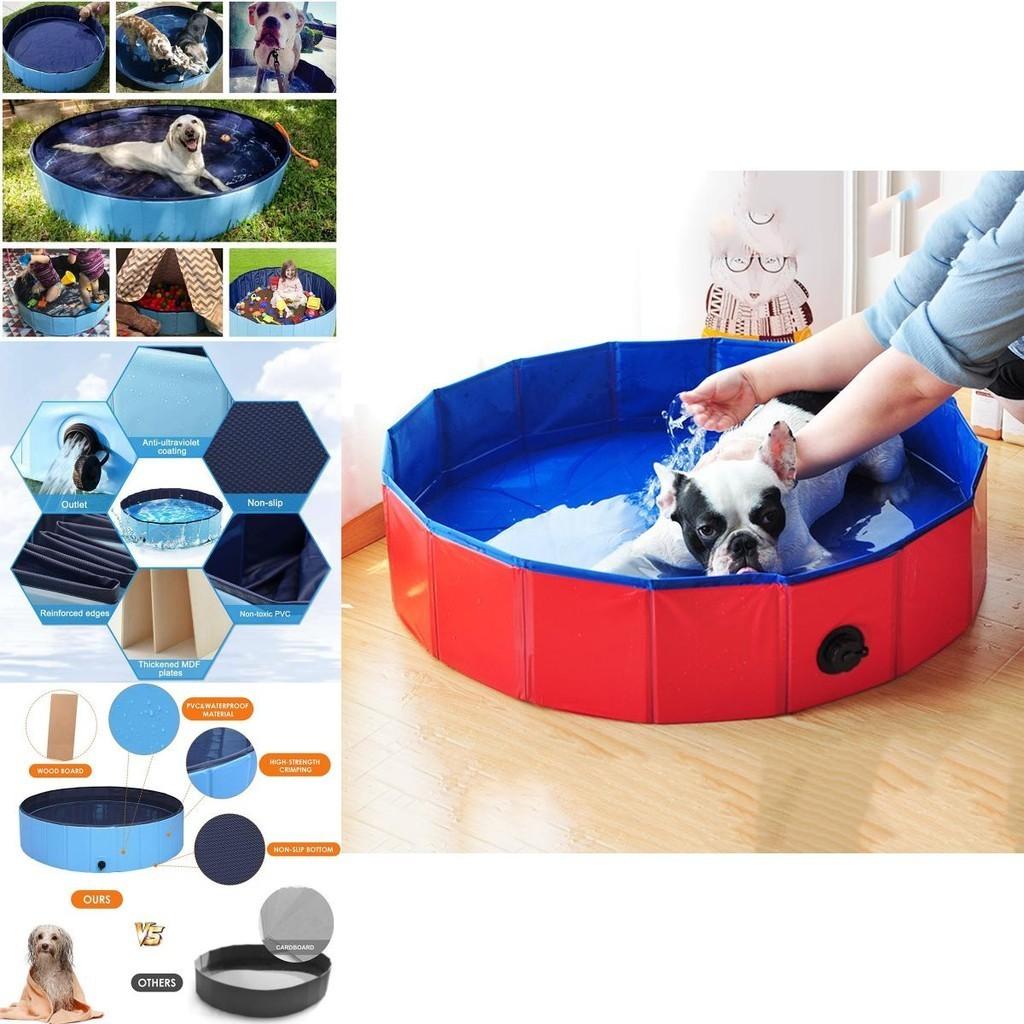 Piscina Portátil Duradera de PVC para Baño de Mascotas y Perros para Uso en Interiores y Exteriores