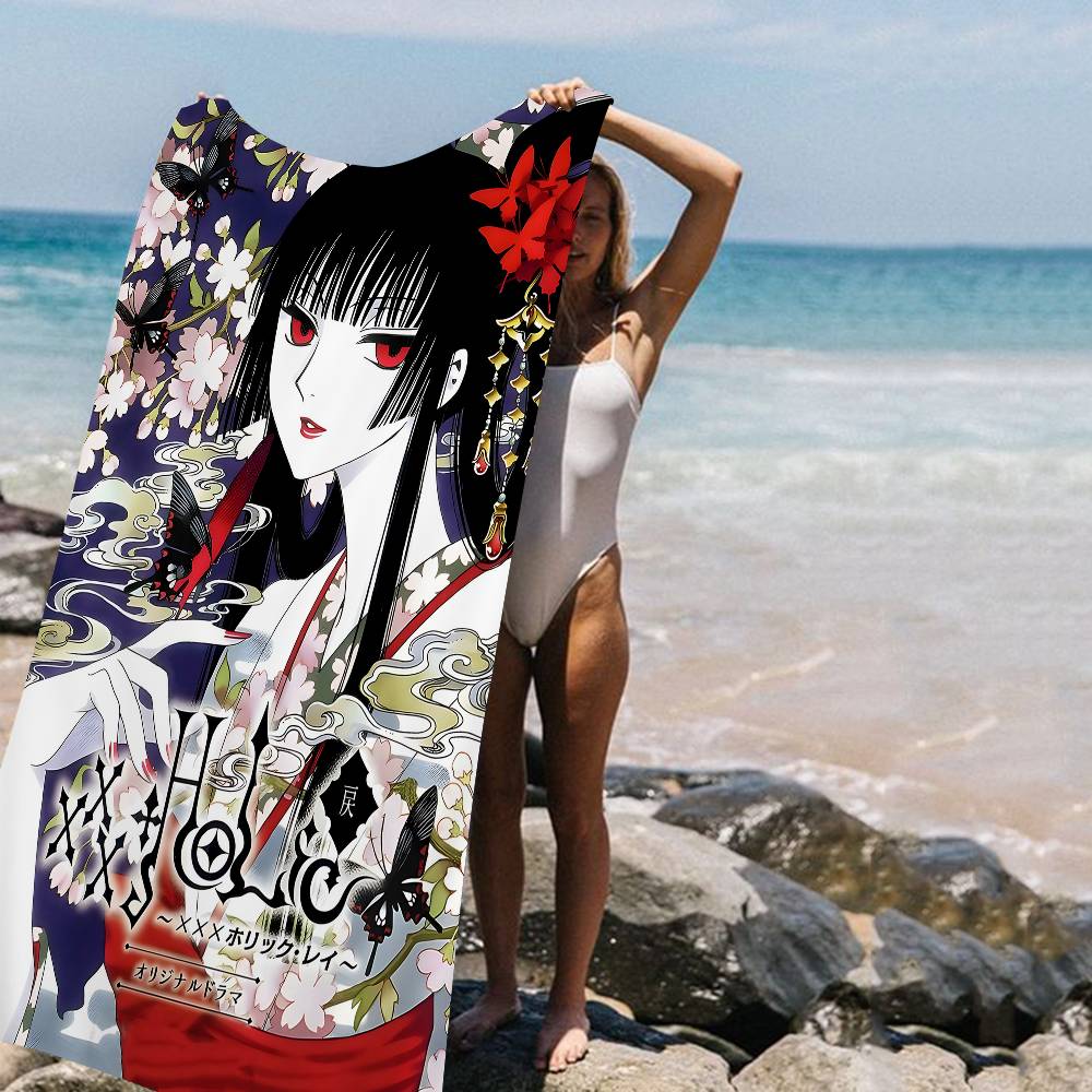

Аниме XxxHolic Микрофибровое пляжное полотенце Впитывающее Быстросохнущее Мягкое для йоги, плавания, курорта, альпинизма W40*H60(CM)