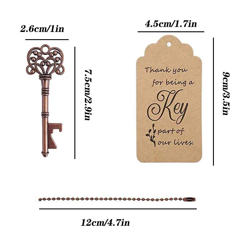 50Pcs Crown Key Bottle Opener Beer Wine Opener Wedding Favors Gifts for Guests Rustic Home  Party Decoration Gift